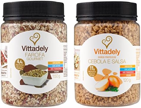 Seasoned Cassava Flour and Seeds Mix and Onion &amp; Salsa Flavored Protein Soy Grains Set of 2 Units (Total 9.5 Ounce)