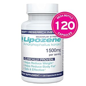 Image of Lipozene MEGA Bottle - 120 Capsules - Largest Size Available - Appetite Suppressant and Control