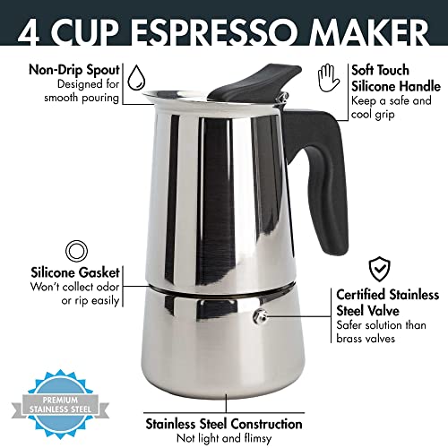 Primula Stainless Steel Stovetop Espresso Coffee Maker, 4Cup Pricepulse