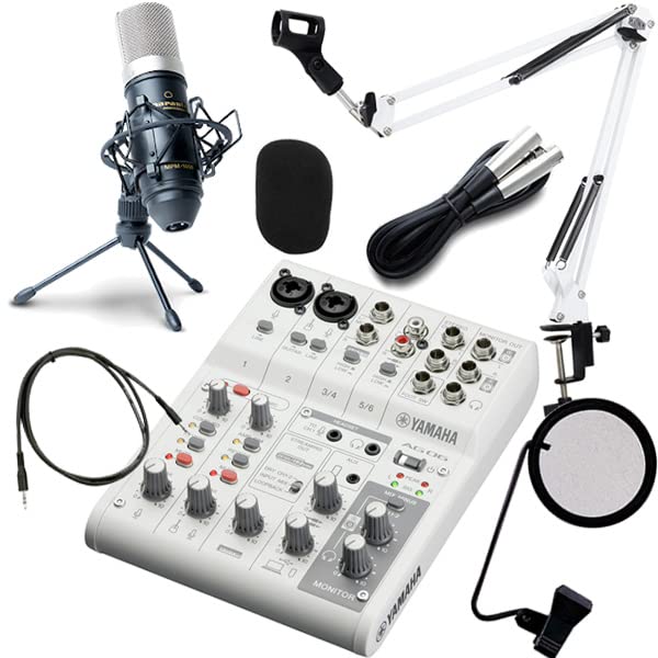 Mua Yamaha AG06MK2 W Mixer (White) + Condenser Microphone MPM1000 + Arm