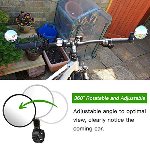 MHOYI Fietsspiegels Verstelbare Stuurspiegel Fietsspiegel Achteruitkijkspiegel Stuurspiegel Voor fiets Motorfiets E-bike… - Image 7