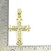 Mens Gold Tone Cz Sharp Sides Cross Pendant Hip-hop w/ 5mm 24