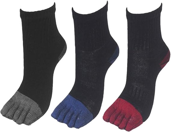 Amazon Co Jp 靴下 メンズ 3足組 ５本指ソックス かかと付き ワークソックス 軍足 表糸綿100 服 ファッション小物