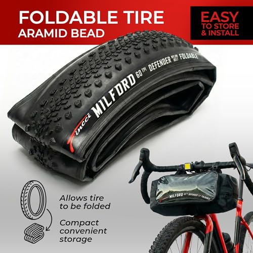 Fincci Gravel 700x40c (42-622) Pair Folding Puncture Protection Nylon 60 TPI Tyres - Pack of 2 Tyres Ideal for Mountain Biking, Gravel and Bike Travel, Grip and Comfort Off Road