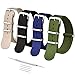 Ritche Christmas Gift 16mm Nylon Watch Straps Nylon Replacement Men Women Bands (4 Packs), White Elephant Gifts, Stocking Stuffers for Men