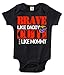 Rapunzie Brave Like Daddy Cute Like Mommy Baby Bodysuit Cute Marines Baby Clothes (0-3 Months) Black