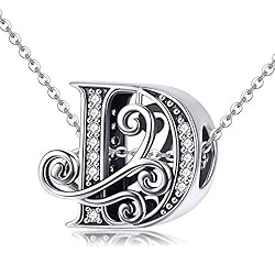 BETTY&SARAH 925 Sterling Silver Letter D Charms for