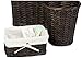 Laundry Hamper Storage Set Lined Wicker Baskets and Clothes Hamper with Lid Perfect Bathroom Accessories