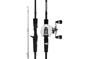 KastKing Crixus Fishing Rod and Reel Combo, High Performance Spinning & Baitcaster Combo, IM6 Graphite 2Pc Blanks, Zirconium Oxide Rings, SuperPolymer Handle, Lightweight Reel with Aluminum Spool