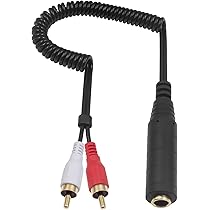 3.5mm To RCA Adapter Cable - Gold Plated 12 Inch Cable For Speakers & Audio Devices