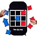Himal Collapsible Portable Corn Hole Boards With 10 Cornhole Bean Bags And Tic Tac Toe Game 2 Games on 1 Board,Blue-Red(2 x 1-feet)
