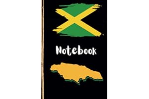 Jamaica Themed Decorative Lined Notebook: Jamaica Vibes: Rasta Lion Island Silhouette Journal with Bamboo Accents 6 x 9" 120 