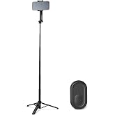 Amazon Basics 36" Portable Selfie Stick Mini Tripod for Phone with Detachable Remote, 360-Degree Rotation, 30-Foot Range, Compatible with iPhone, Samsung, and More, Black
