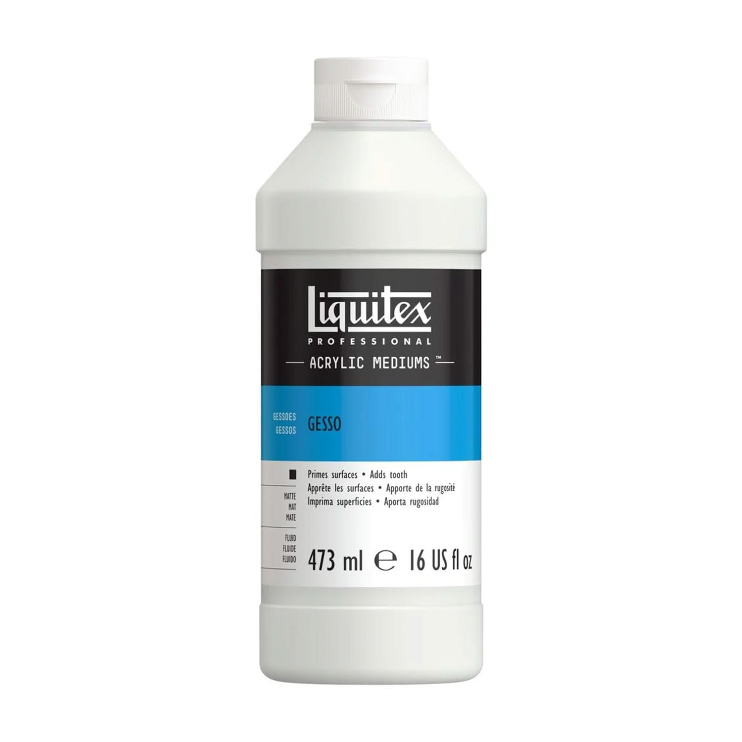 Liquitex Professional Acrylic Medium for Acrylic and Oil Paint, White Gesso Surface Prep, 473 ml — image 1