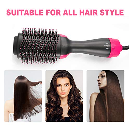 Hair Dryer Brush, One Step Hot Air Brush, Hair Volumizer Curler Straightener Styler, Salon Negative Ion Ceramic Electric Blow Comb - Thumbnail 5