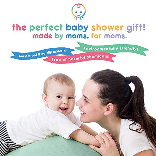Baby Bump Birth Ball with Base Legs - Stability/Balance/Stand - Anti-burst - Pump - Exercise during Pregnancy - Prenatal Fitness - Induces Labor - Soothes Babies - Yoga Moms - Cute Practical Best Baby Shower Gift - 65 cm - Lavender Purple - Thumbnail 5