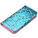 iPhone 5C Case, iPhone 5C Case Wallet, iYCK Premium PU Leather Flip Folio Carrying Magnetic Closure Protective Shell Wallet Case Cover for iPhone 5C with Kickstand Stand - Plum Blossom