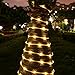 Icicle Solar Rope Lights, 33ft 100 LED Waterproof Solar String Lighting for Indoor/Outdoor, Patio, Lawn, Garden, Christmas, and Holiday Festivals Decorations (Warm White)