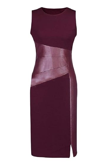 Buy Zimaes Women Women S Sleeveless Office Faux Leather Tunic