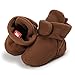 CIOR Baby Baby Cozy Fleece Booties with Non Skid Bottom,DNDXBX,Dark Brown,13
