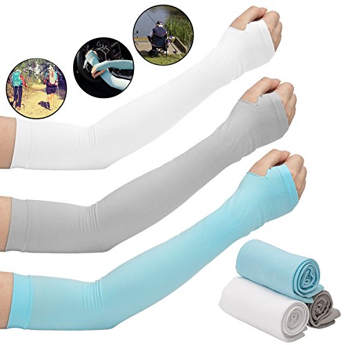 Arm Sleeves, LUTER Arm Cooling Sleeve Covers With UV Sun Protection, Anti Mosquito Bites Special Material and Compression Design for Cycling/Golf/Running/Basketbal/Driving/Climbing For Men and Women