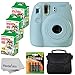Fujifilm Instax Mini 8 Instant Film Camera (Blue) with Fujifilm Instax Mini 6 Pack Instant Film (60 Shots) + Compact Bag Case + Batteries Top Kit - International Version (No Warranty)
