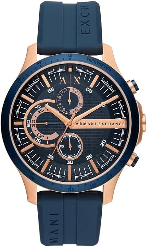Herrenuhr, Quarzwerk Chronograph und 46mm Gehäusegröße mit Silikonarmband