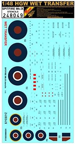 HGW 1/48 Scale Wet Transfer Spitfire Mk. IX - Stencils - 248049