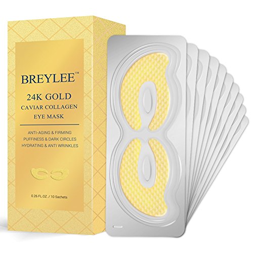 Eye Mask 24K Gold Eye Pads for Dark Circles Bags Puffiness Eye Treatment Natural Under Eye Patches with Anti-aging Eye Bag Wrinkle Care Properties , Eye Care Mask Gift for Women&Men (10 pairs)