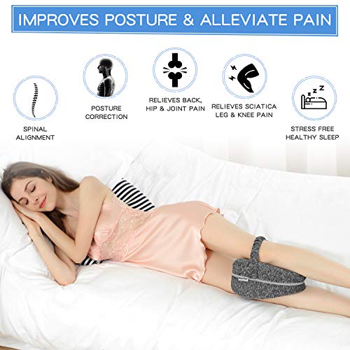 BEAUTRIP Leg Pillow | Ergonomic Side Sleeping Pillows | Memory Foam Knee Pillow with Strap for Side Sleeper | Leg Support Cushion with Removable and Washable Cover