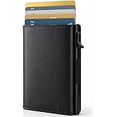 TopMost Genuine Leather Pop Up Wallet for Men, Credit Card Holder, RFID Blocking Ridge Wallets for Men with ID Window, Slim, Minimalist, 5-9 Card Capacity & Cash Slot