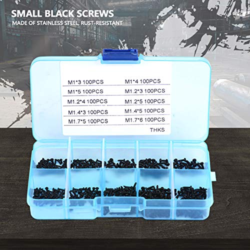 1000 stücke Mini Reparaturschrauben Set, M1 M1.2 M1.4 M1.7 Edelstahl Schrauben Cross Drive Pan Kopf Selbstschneidende… – Bild 5