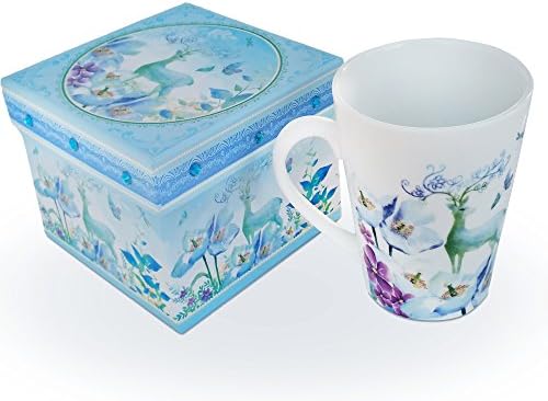 Coffee mug beatiful design 10 ounce home and restaurant use (purple white blue)