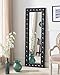 Kings Brand Furniture - Modern Upholstered Tufted Standing Floor Mirror, Black