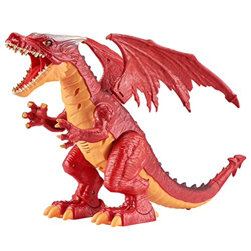ROBO ALIVE Ferocious Roaring Dragon Battery-Powered Robotic Toy by Zuru (Red)