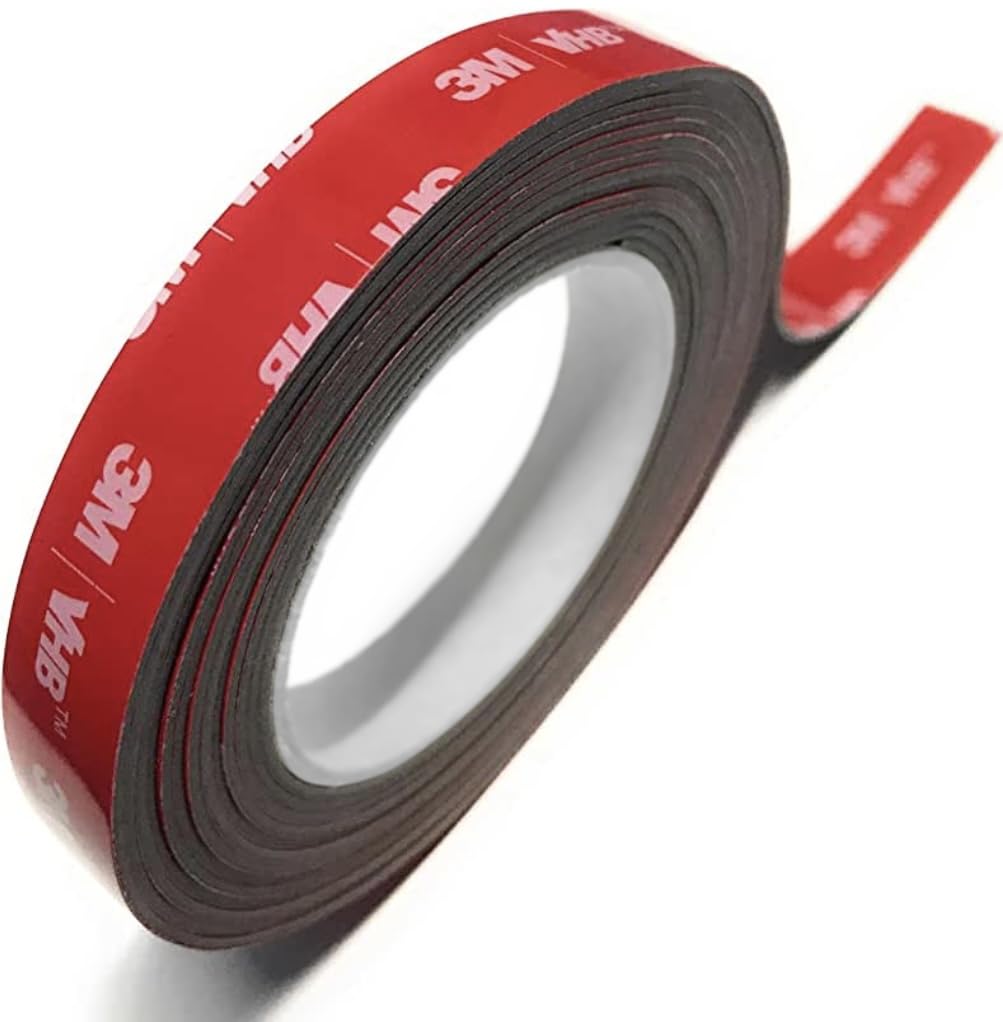 HTX 3M Double Sided Tape | Heavy Duty | Size 12mm x 3 Metres | Thickness 1mm | Colour Grey | for Car, Home, Decor, Signage and more | Comes with IPA Surface Cleaning Wipe and Instructions