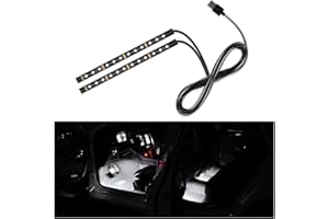 Yourkar Car LED Strip Light, 24 LED Auto Interior Under Dash Atmosphere Lights with USB Port, Vehicle Decor Lamp Ambient Night Light Strip Lighting Kit, Universal Car Accessories (White)