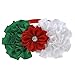 Miuion Baby Girl Nylon Christmas Headbands/Green Red White Sequin Bowknot - Pack of 3 (Satin Flower Set)