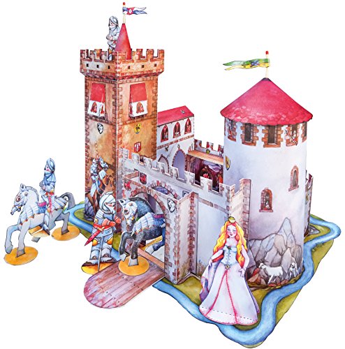 Ritterburg Bastelbogen Bastelset zum Basteln mit Papier für Kinder ab 6+ Jahren Burg Ritter & Prinzessin Papiermodelle zum Spielen – Bild 2