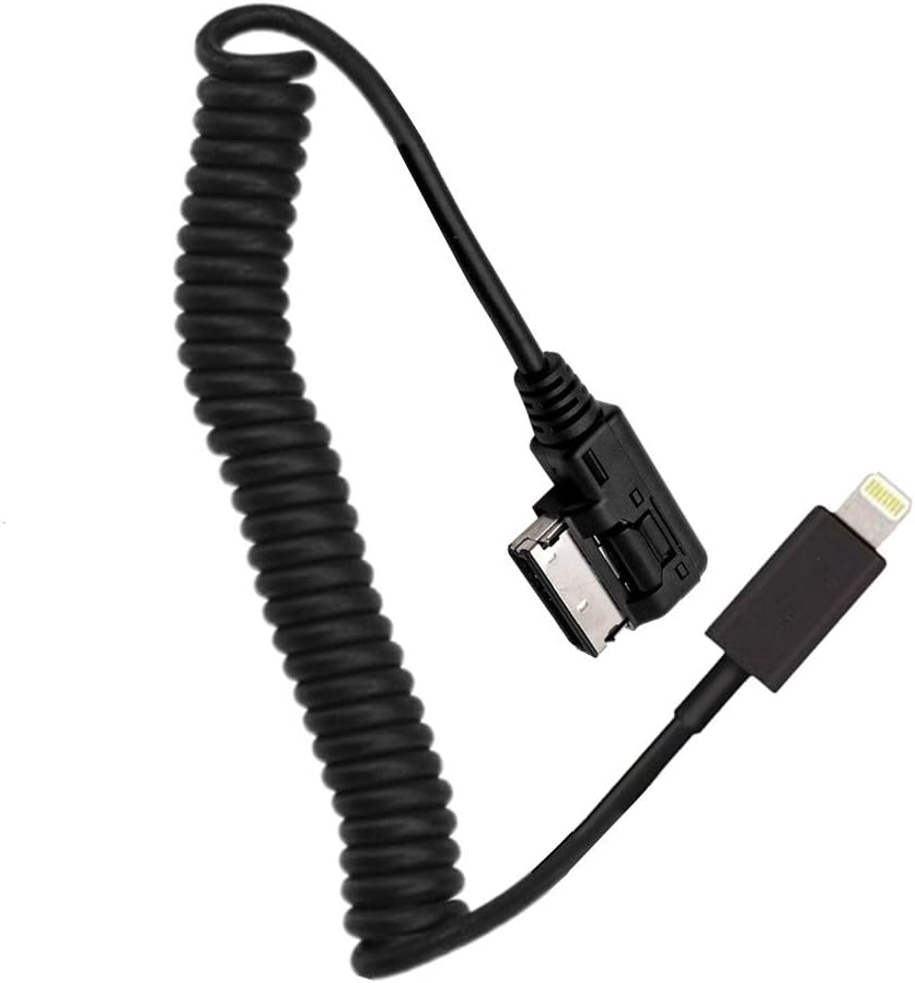 Aux AMI MMI Cable Coiled Cord Music Interface, Extend 1.8M Adapter Compatible for iPX Xs Max XR X 8 7 for Mercedes Benz B C CLS SLK E S GL Class