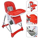 Silla alta y ajustable para bebé - Silla de color rojo con tableta para niño de 6 meses a 3 años