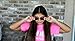 Round Sunglasses Red Mirrored Lens Gold Metal Frame