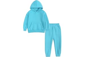 MYGBCPJS Youth 2PCS Jogger Outfits Set Fleece Hooded + Sweatpants Boys Girls Athletic Sweatsuits Pullover Clothes