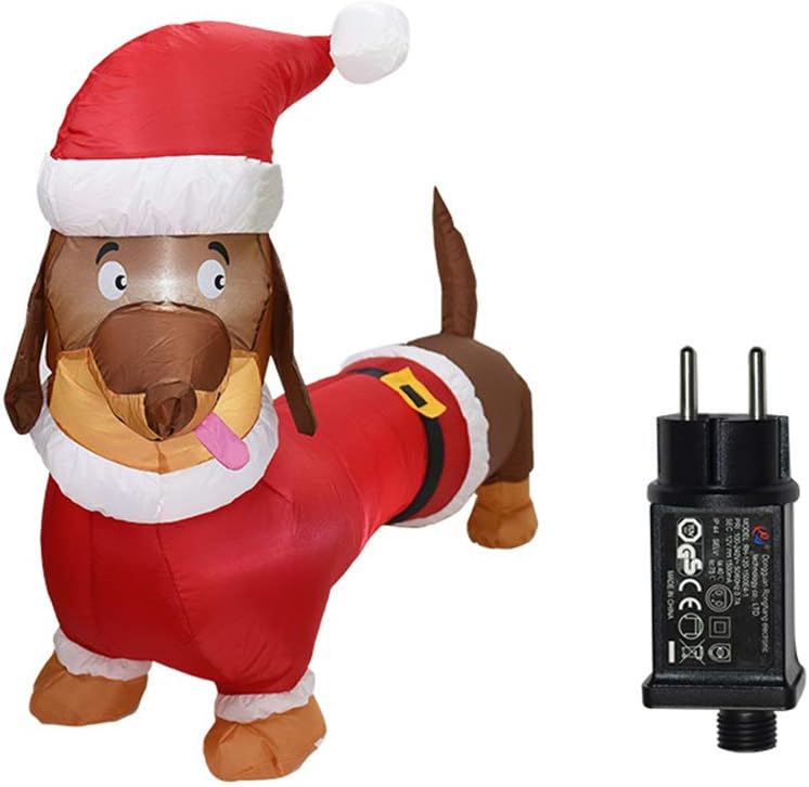 Nuxn 4.9ft Inflatable Christmas Dachshund Dog with LED Lights Blow Up