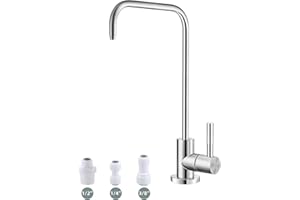 Bifordo Drinking Water Faucet,Lead-Free Water Filter Faucet,Easy to Install Reverse Osmosis Faucets for Kitchen Bar Sink,Brushed Nickel SUS304 Stainless Steel