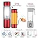 Portable Blender Stainless Steel Smoothie Blender with 16 oz Glass Travel Cup and Lid, Single Serve Rechargeable Cordless Electric Mini Juice Mixer.Personal Handheld Blender.
