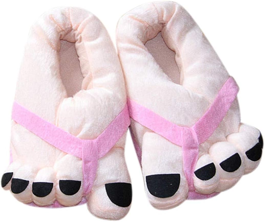 Women Funny Slippers Toe Big Feet Velvet AntiSlip House Slippers