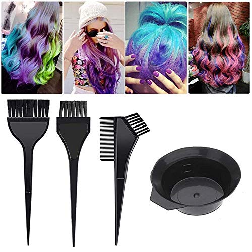 20 Pieces Hair Dye Coloring Kit Include Hair Tinting Bowl Hair Dye Brush Hair Highlighting Board Ear Cover Gloves Clips Disposable Hair Coloring Cape Shower Cap for DIY Salon Home