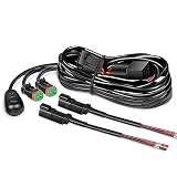 Nilight 16AWG DT Connector Wiring Harness Kit LED Light Bar 12V On Off Switch Power Relay Blade Fuse for Off Road Lights LED Work Light-2 Leads,2 Years Warranty