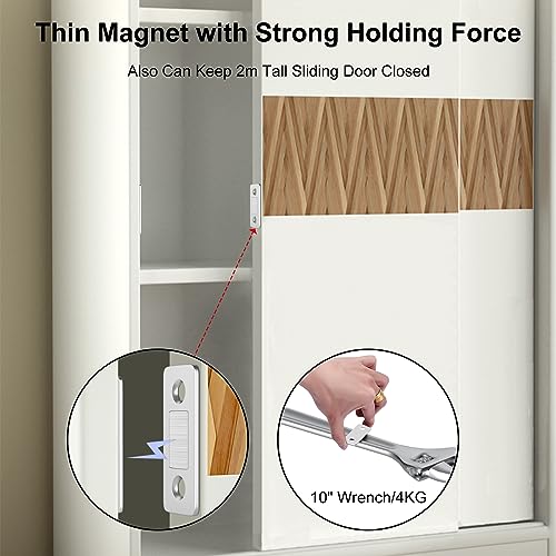 Cabinet Magnetic Catch Jiayi 4 Pack Ultra Thin Cabinet Door Magnetic Catch for Drawer Magnets Adhesive Cabinet Latch Magnetic Closures for Kitchen Closet Door Closing Magnetic Door Catch Closer